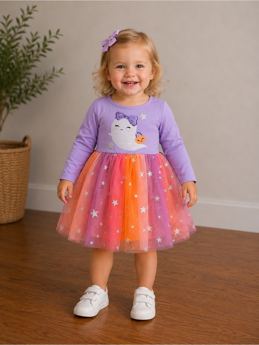 Zunie • NWT Long-Sleeve Tutu Dress with Rainbow Star Skirt